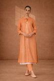 A SOFT ORANGE KOTA SET WITH DELICATE DETAILING FOR EFFORTLESS DAY ELEGANCE