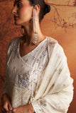 IVORY EMBROIDERED CUTWORK WOVEN DOUBLE LAYER ANGRAKHA SET (FA-60/ANK)