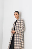 BEIGE & BLACK CHEQUERED WOOLEN JACKET (1 PC)