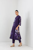 VIOLET ABYSS SILK CHANDERI IRIS LILY PRINTED TUNIC (1 PC)