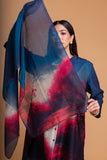 MIDNIGHT BLUE CHANDERI PRINTED STOLE (1 PC)