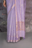 LILAC CHANDERI EMBROIDERED SAREE (1 PC)