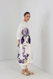 PEARL IVORY DUPION IRIS LILY PRINTED TUNIC (1 PC)