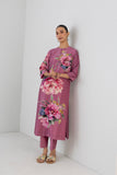 FUCHSIA PINK SILK CHANDERI PEONY FLOWER PRINTED TUNIC (1 PC)