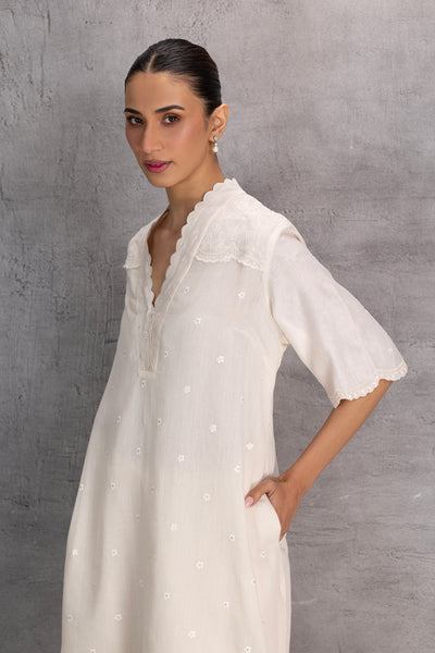 IVORY CHANDERI TUNIC (1 PC)