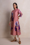 SALMON PINK SILK CHANDERI PRINTED TUNIC (1 PC)