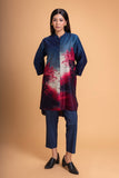 MIDNIGHT BLUE & PINK CHANDERI PRINTED SHIRT (1 PC)