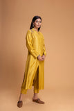 MUSTARD VISC. DUPION EMB. KURTA (2 PCS)