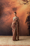 BROWN TISSUE EMB. SAREE SET (2 PCS)