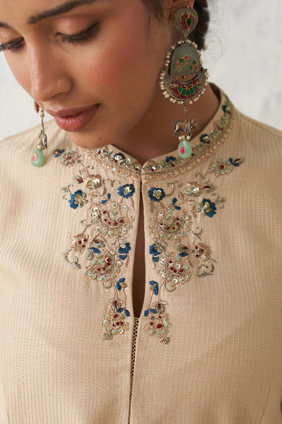 TOOSH CHANDERI EMB. KASHMIRA KURTA SET (3 PCS)