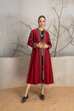 MADDER RED LINEN EMBROIDERED JACKET (1 PC)