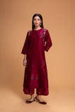 RUBY RED CHANDERI EMB. KURTA SET (2 PCS)