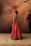 HOT PINK TISSUE MULTIKALI EMB. LEHENGA SET (EVO-09) (3 PCS)