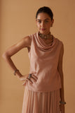 PEACH MODAL SILK COWL TOP (SE-07A, SE-07B)