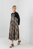 BEIGE WOOLEN CHEQUERED DRESS (1 PC)