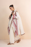 IVORY HANDWOVEN COTTON LONG JACKET (1 PC)