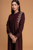 BROWN DUPION EMB. KURTA SET (2 PCS)