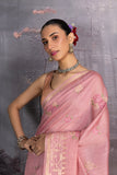 OLD ROSE TUSSOR GEORGETTE EMBROIDERED SAREE (1 PC)