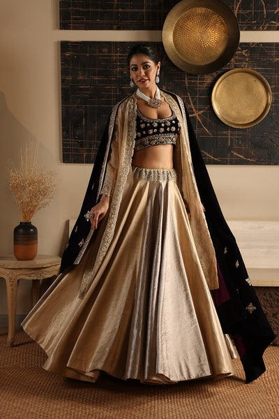 SILVER & GOLD LEHENGA SET (3 PCS)