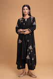 BLACK DUPION EMB. KURTA SET (3 PCS)