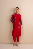 RED EMBROIDERED KURTA SET (2 PCS)