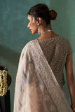 SILVER TISSUE EMBROIDERED SAREE WITH UNSTITCHED BLOUSE (1 PC)