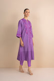 SHADES OF LILAC STRIPE PRINTED & EMBROIDERED KURTA SET (2 PCS)