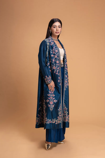 ELECTRIC BLUE EMB JACKET SET (2 PCS)