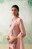 SOFT PINK CHANDERI KASHMIRI EMB. SHORT KURTA SET (3 PCS)