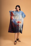 BLUES CHANDERI PRINTED KAFTAAN (1 PC)