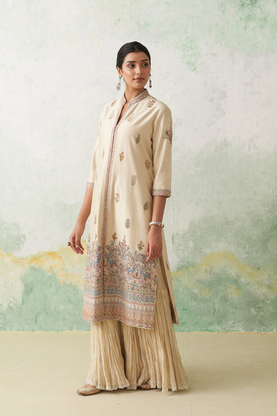 TOOSH CHANDERI KASHMIRI MULTICOLOUR EMBROIDERED JACKET SET(3 PCS)