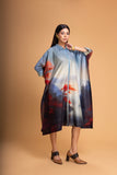 BLUES CHANDERI PRINTED KAFTAAN (1 PC)