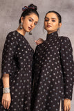 Charcoal Ajrakh Printed & Embroidered Linen Jacket (PR-11D/JKT)