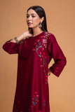 RUBY RED CHANDERI EMB. KURTA SET (2 PCS)