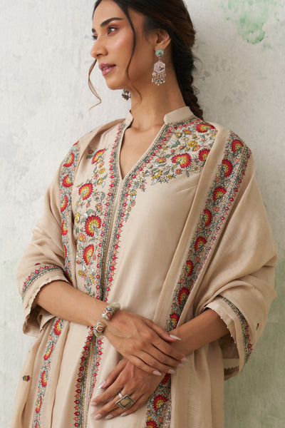 TOOSH CHANDERI EMB. KASHMIRA KURTA SET (3 PCS)