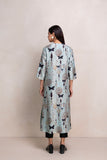 AQUA SILK CHANDERI PRINTED TUNIC (1 PC)