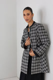 BLACK & WHITE CHEQUERED WOOLEN JACKET (1 PC)