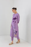 MAUVE WHISPER SILK CHANDERI ORCHID PRINTED TUNIC (1 PC)