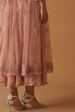 OLD ROSE NET EMBROIDERED JACKET AND OLD ROSE CHIIFON ANARKALI (TL-89B)