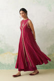 HOT PINK CHANDERI KASHMIRI EMB. ANARKALI SET (4 PCS)