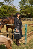 BLACK CHECK HANDWOVEN COTTON TRIPLE LAYERED LONG JACKET (1 PC)