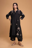 BLACK DUPION EMB. KURTA SET (3 PCS)