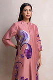 SALMON PINK SILK CHANDERI PRINTED TUNIC (1 PC)