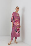 FUCHSIA PINK SILK CHANDERI PEONY FLOWER PRINTED TUNIC (1 PC)