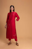 RED DUPION EMB. KURTA SET (2 PCS)