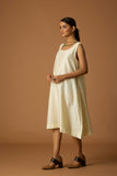 IVORY SILK ORGANZA DRESS WITH CHANDERI INNER (SV-15)