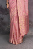 OLD ROSE TUSSOR GEORGETTE EMBROIDERED SAREE (1 PC)