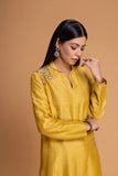 MUSTARD VISC. DUPION EMB. KURTA (2 PCS)