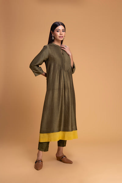 SAGE GREEN DUPION KURTA SET (2 PCS)
