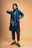 DARK BLUE CHANDERI PRINTED STOLE (1 PC)